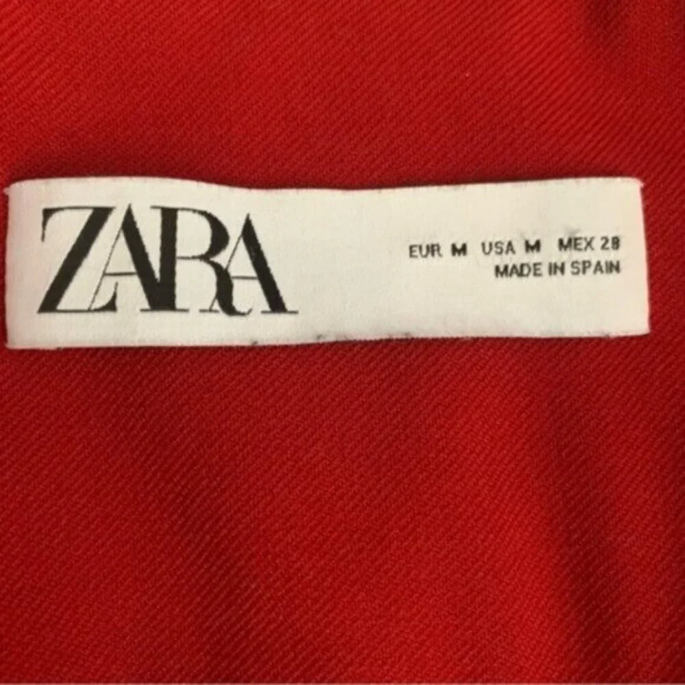 Zara Dark Red Single Breasted Blazer